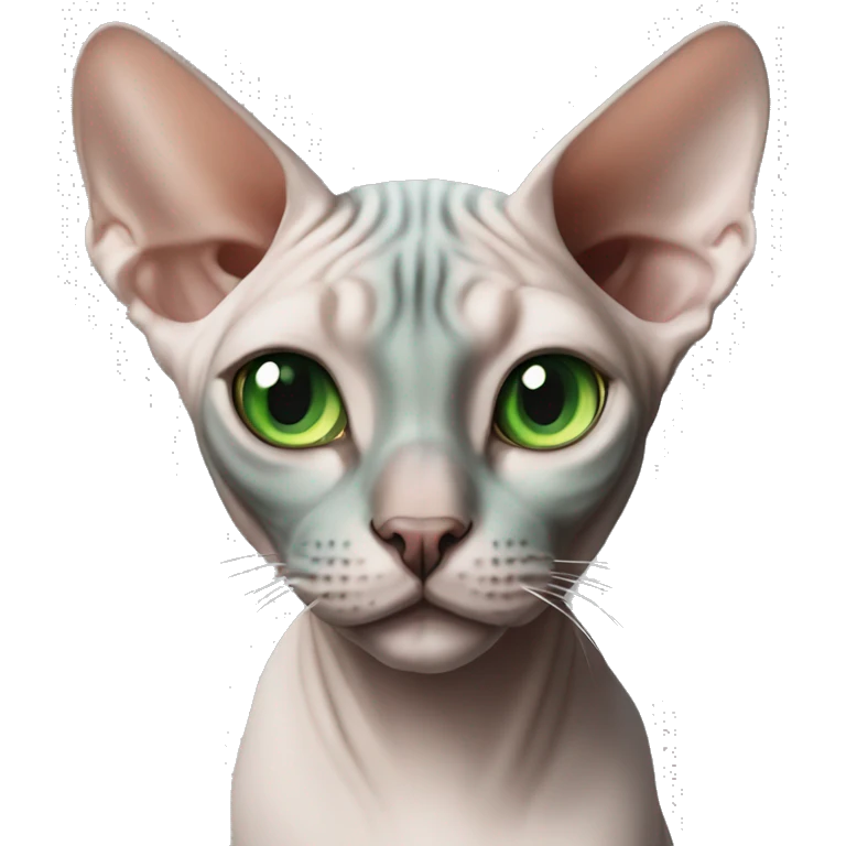 sphynx cat with green eyes emoji