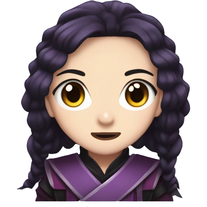 Purple nezuko from demon slayer, iOS emoji style art emoji