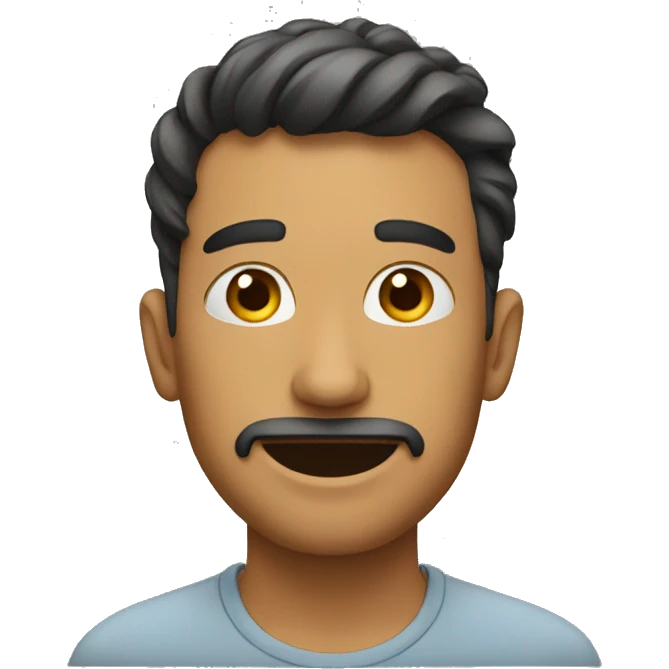 Homme qui imagine un chou emoji