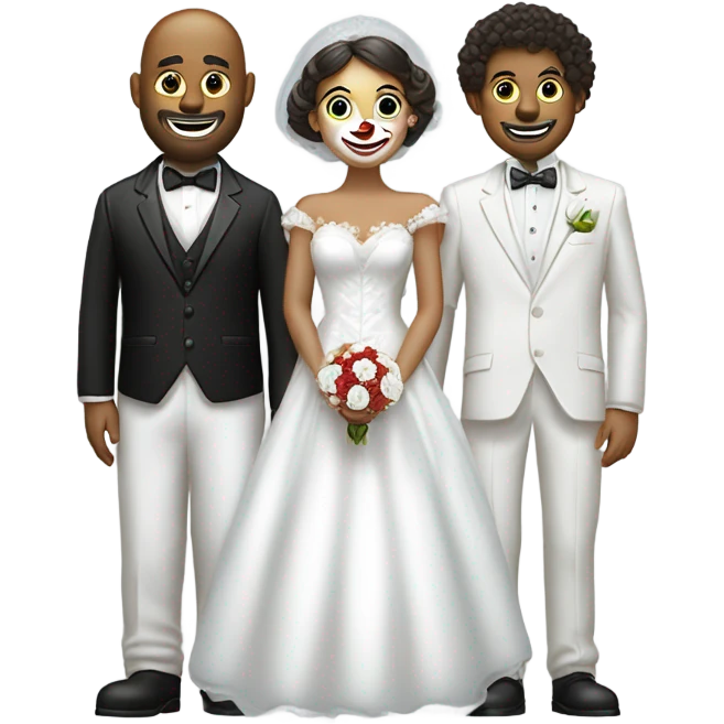 Clown bride and groom in suit  emoji