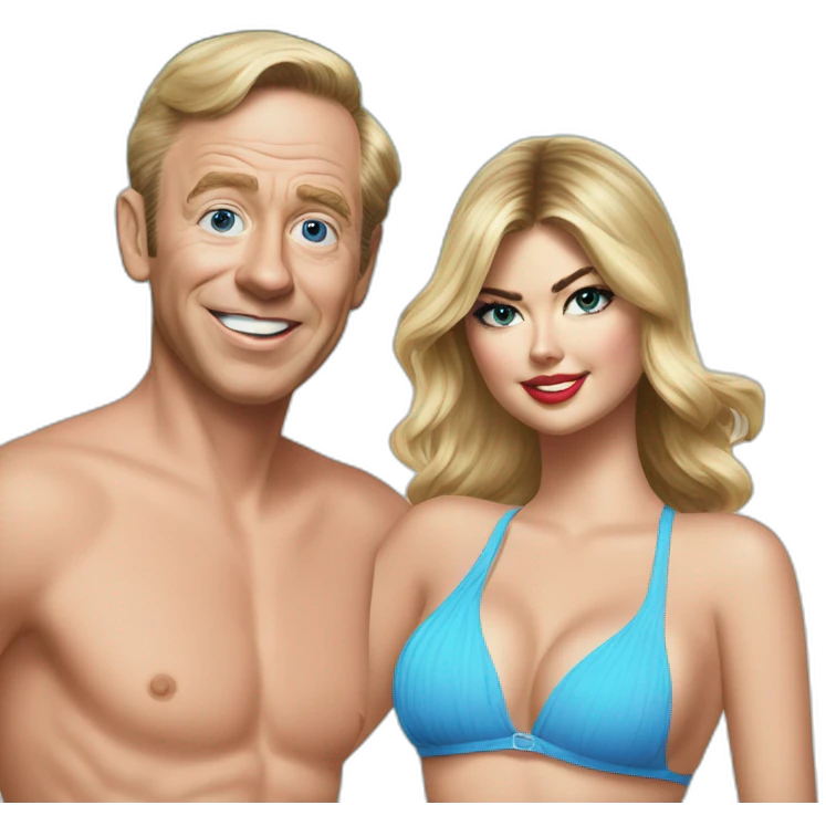 Kate upton in bikini with Barney fife emoji