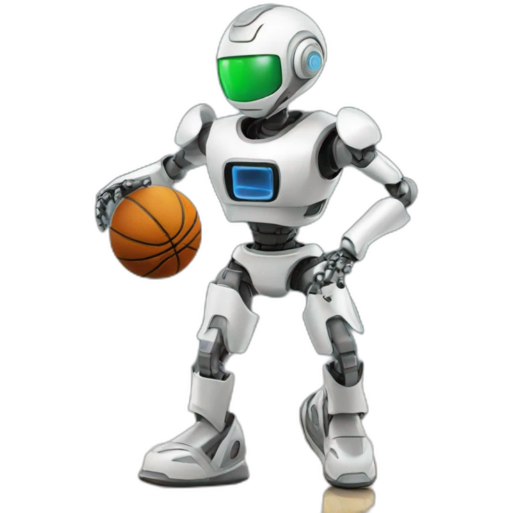 Robot playing basketball emoji