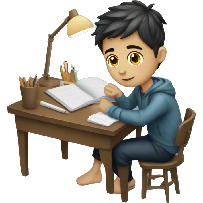 boy sea with study table emoji
