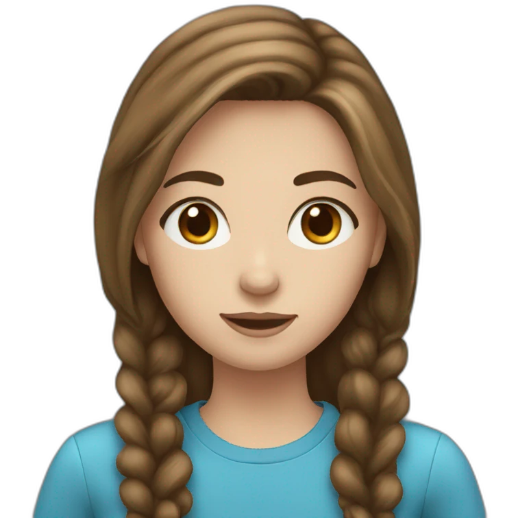 teenage girl with brown hair and blue eyes emoji
