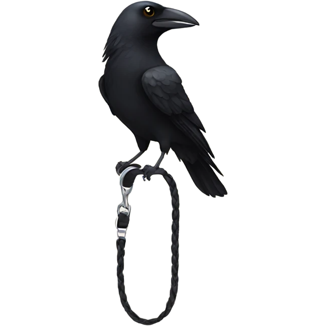 Crow on a leash emoji