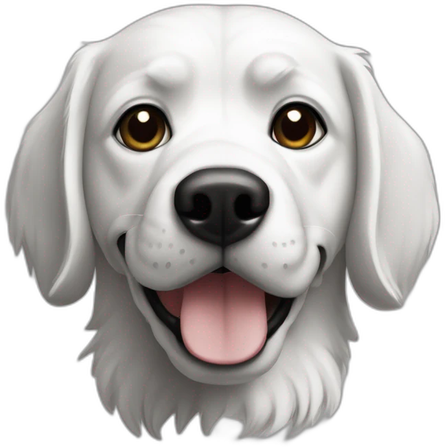 Chien noir et blanc touffue emoji