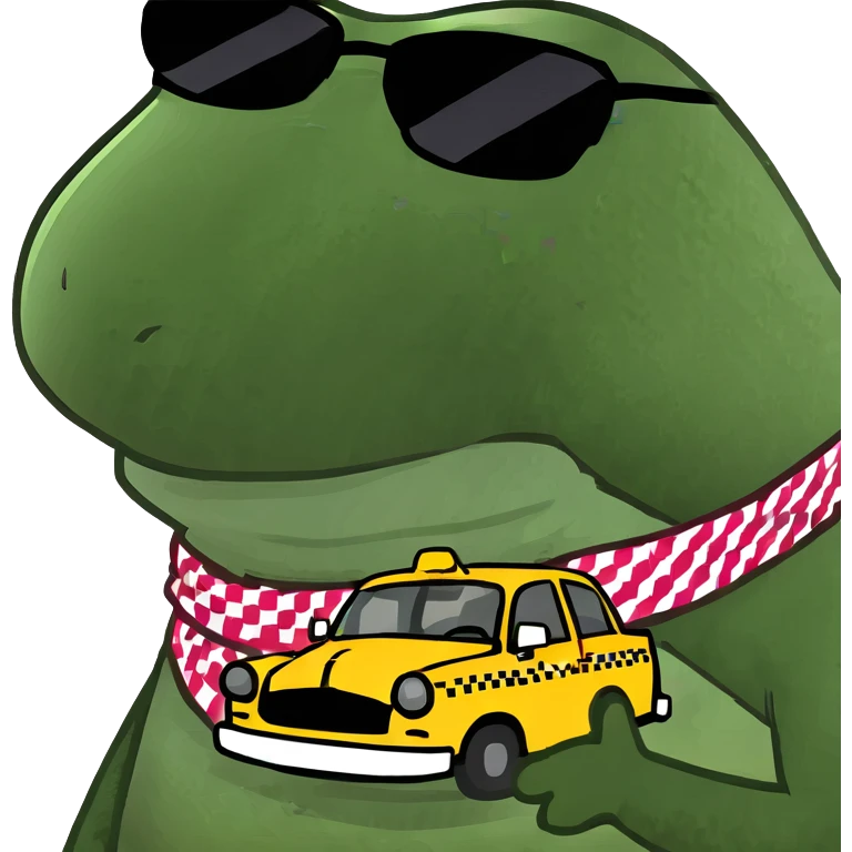 Dinosaur in a taxi emoji