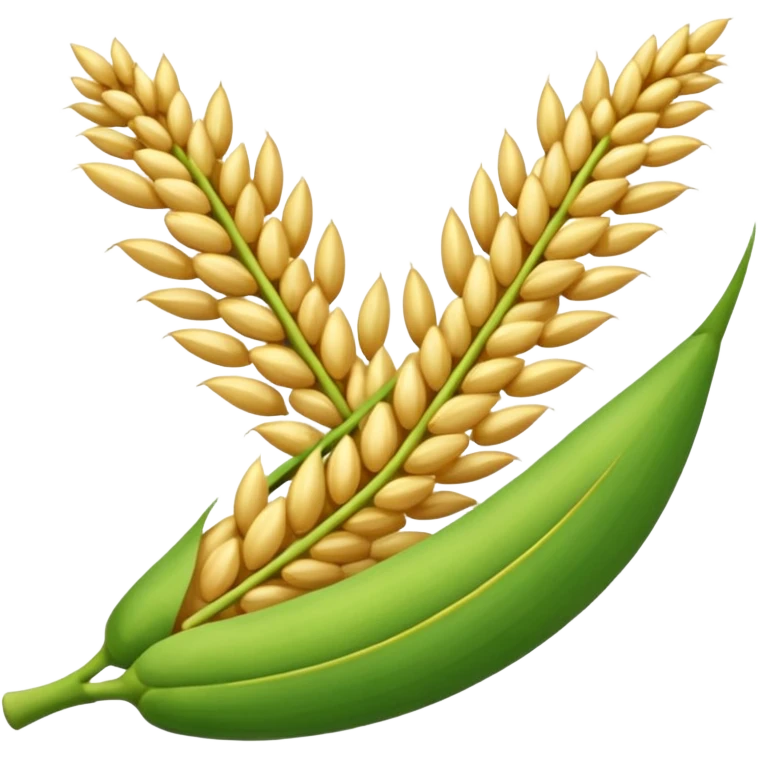 espiga de arroz e mundo emoji