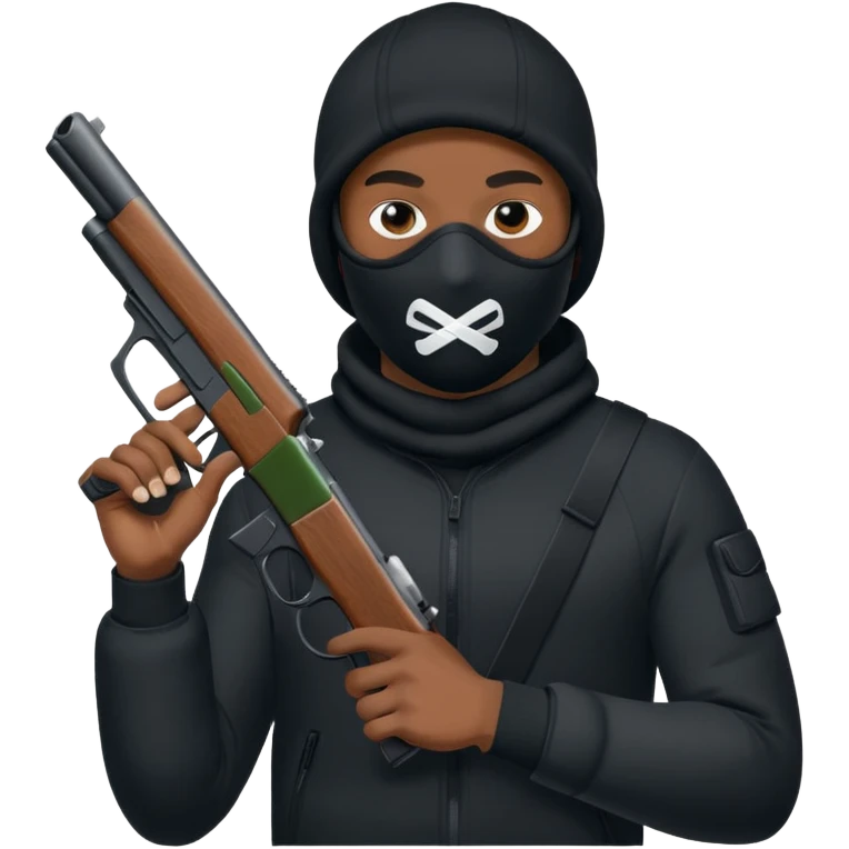 black Nike Ski mask tn guy with gun emoji