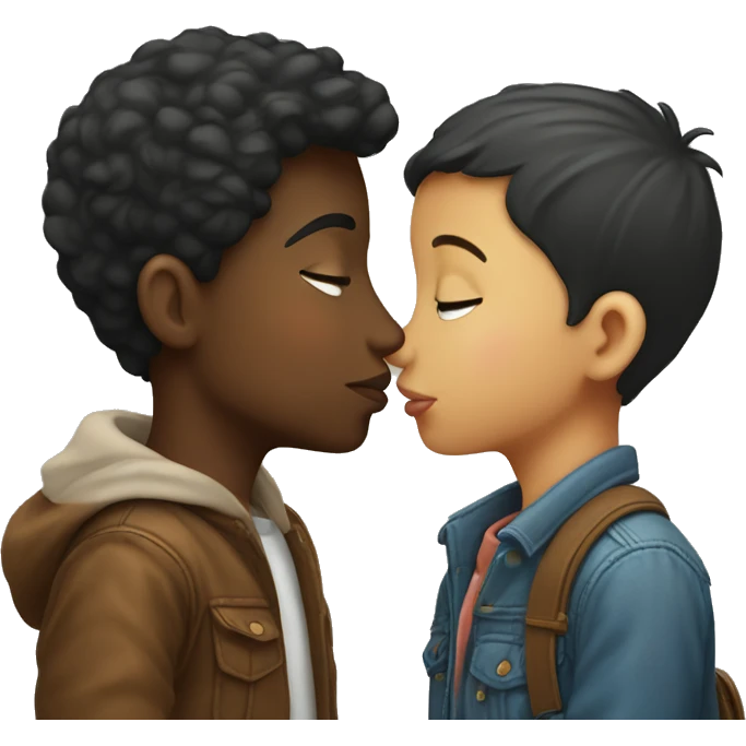 Boy kiss girl emoji