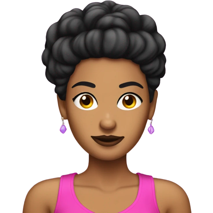 Tanned woman with black hair dressed in 1990s grunge hair, makeup, and neon attire  emoji