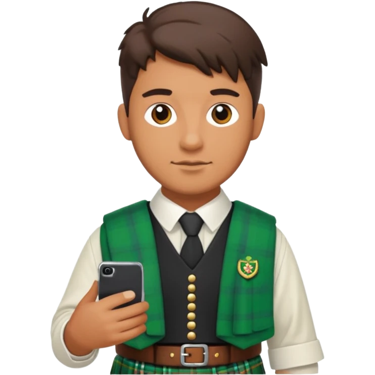ireland man with skirt and smartphone emoji
