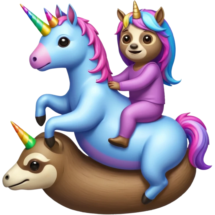 Unicorn riding a sloth emoji