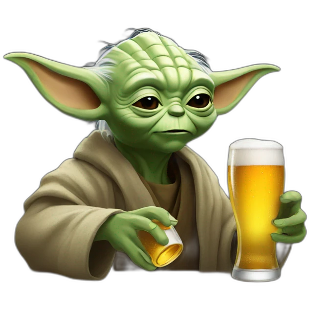 Yoda drinking a beer 🍺  emoji