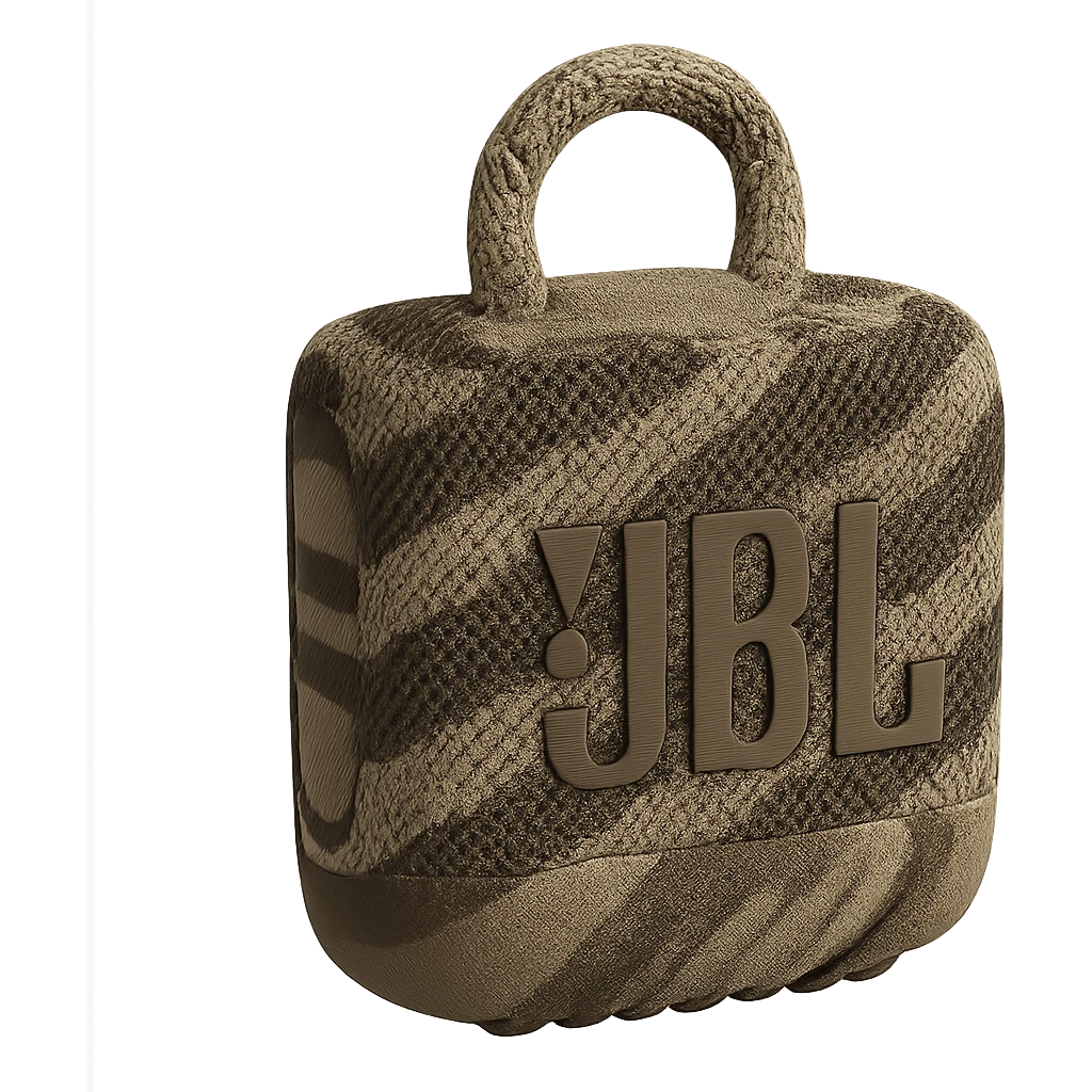 military-themed portable JBL speaker with desert sand and brown colors emoji