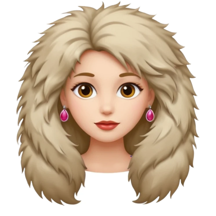 fashionist woman with fur hair clip emoji