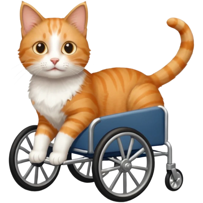 cat in a pet wheelchair emoji
