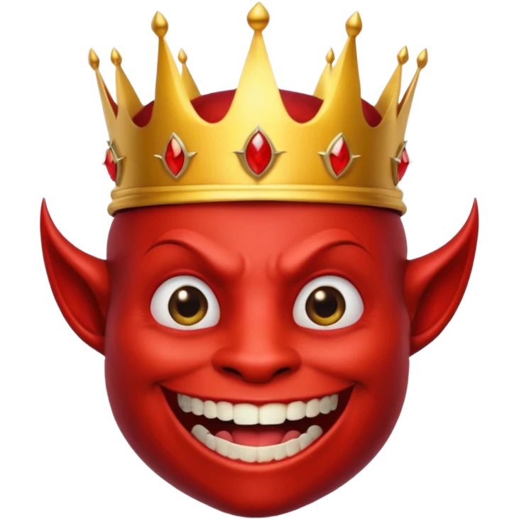 Devil with golden crown hat emoji