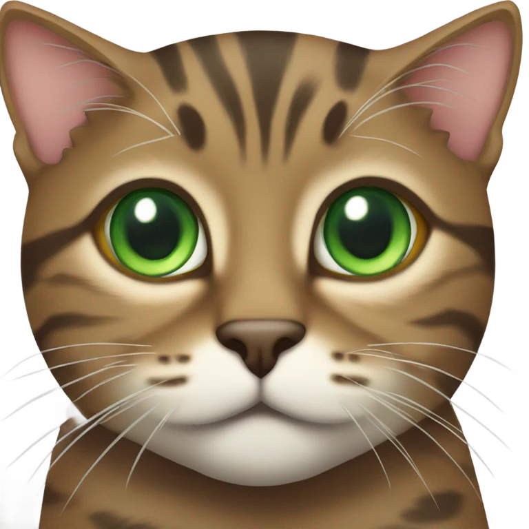 brown tabby cat with green eyes emoji