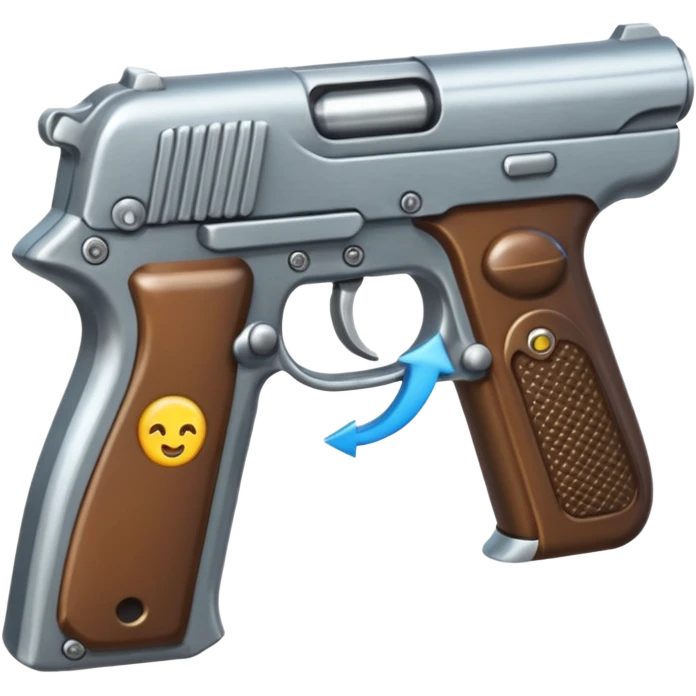   Un emoji con una nueve milímetro que sea realista emoji