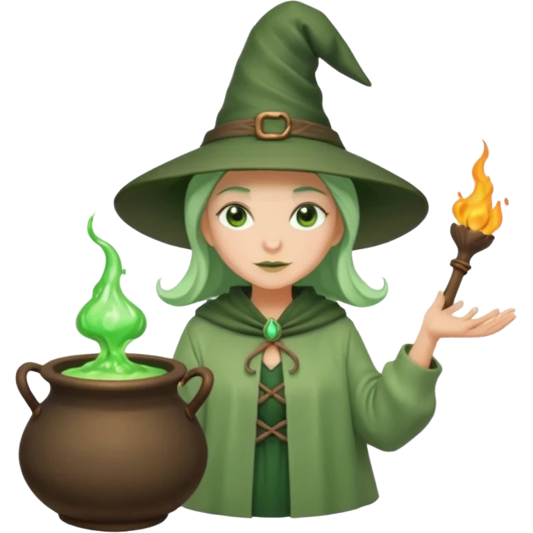 green witch cooking potion emoji