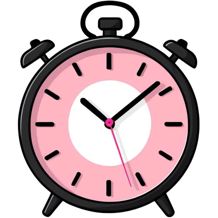 pink clock emoji