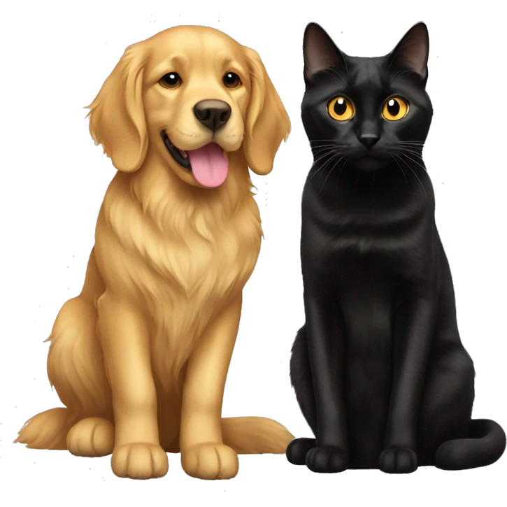 Black cat on golden retriver  emoji