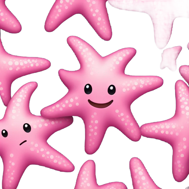 Pink starfish with winky face emoji