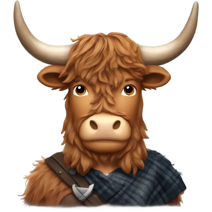 Sam heughan on a Scottish highland cow  emoji
