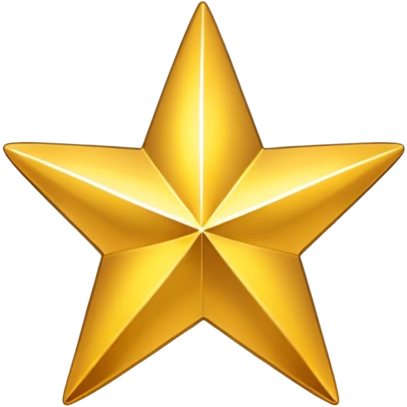 A gold star with a reflective shine and subtle 3D effect with black background emoji