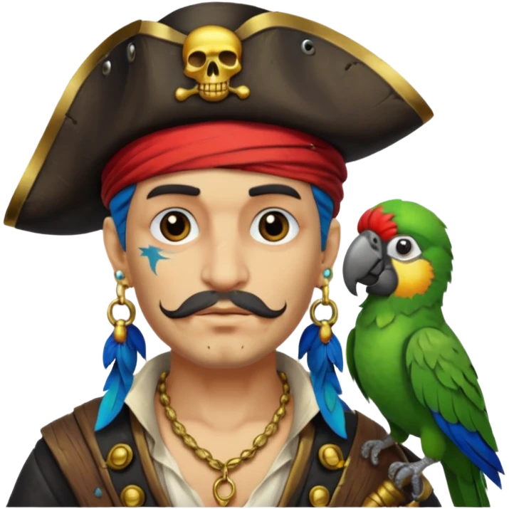 pirate and parrot emoji
