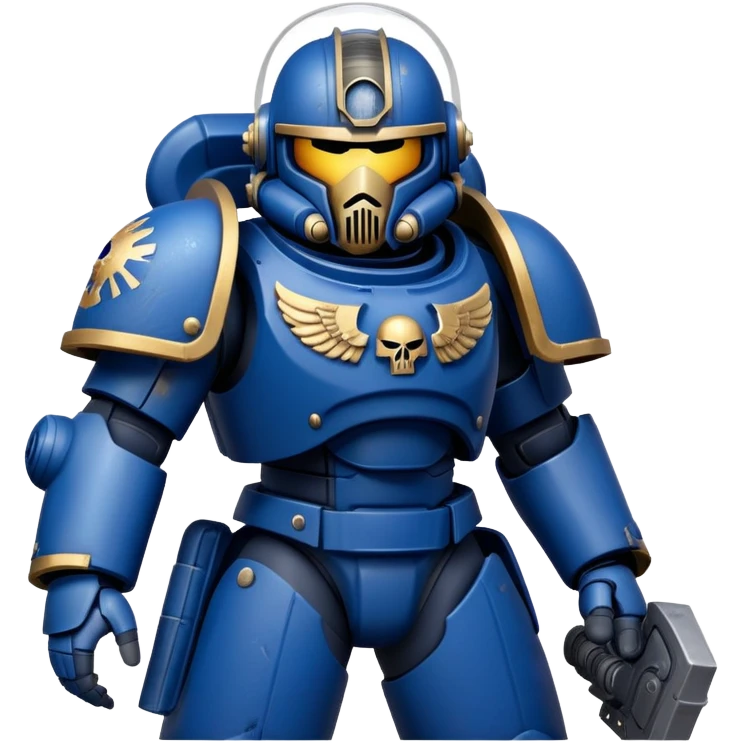 Space Marine warrior with power armor and helmet emoji
