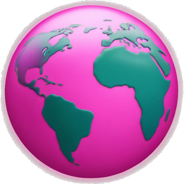 Hot pink round earth  emoji
