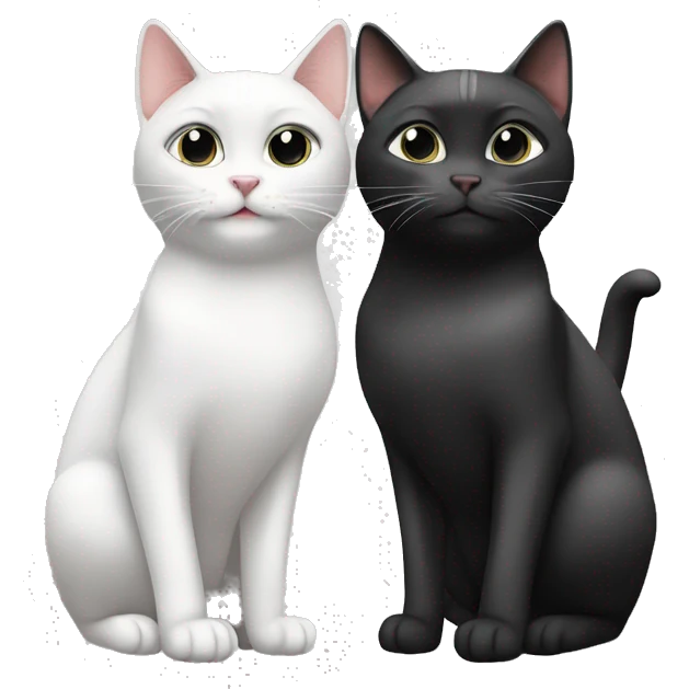 Two black and white cats ￼ emoji