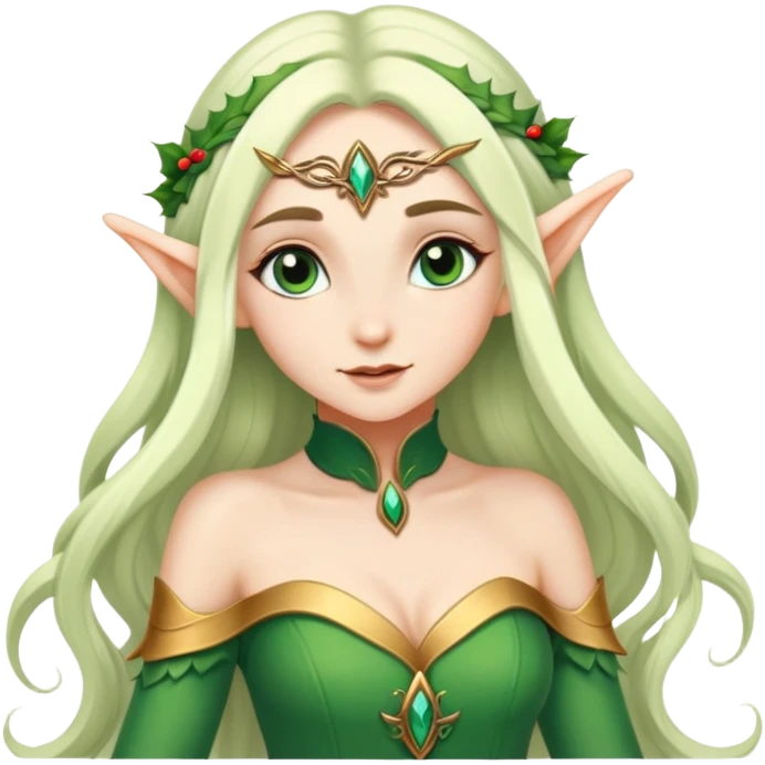 beautiful female elf with flowing hair, elegant features, graceful pose emoji