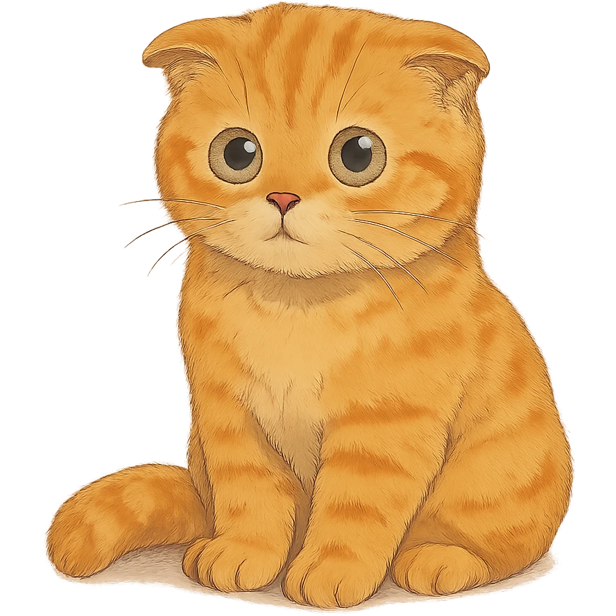 orange scottish fold kitten emoji