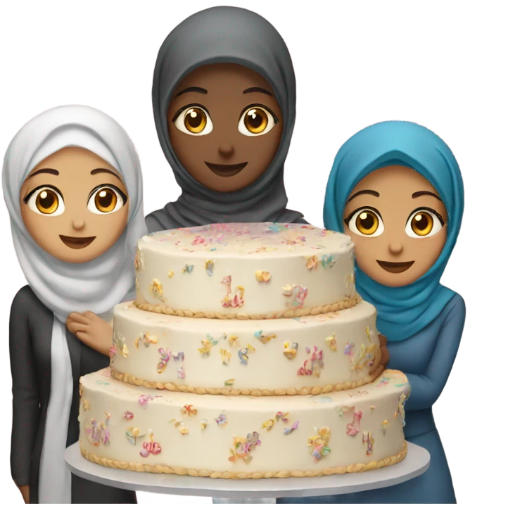 50th Birthday cake with hijabi girl  emoji