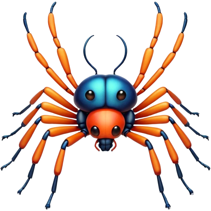 3D iPhone style emoji of a cute bug, colorful and detailed, six legs, shiny exoskeleton, isolated on white background, soft shadows, high detail, playful and cute. emoji