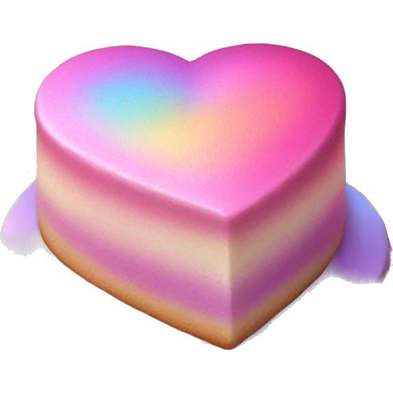 Iridescent heart shaped cake emoji