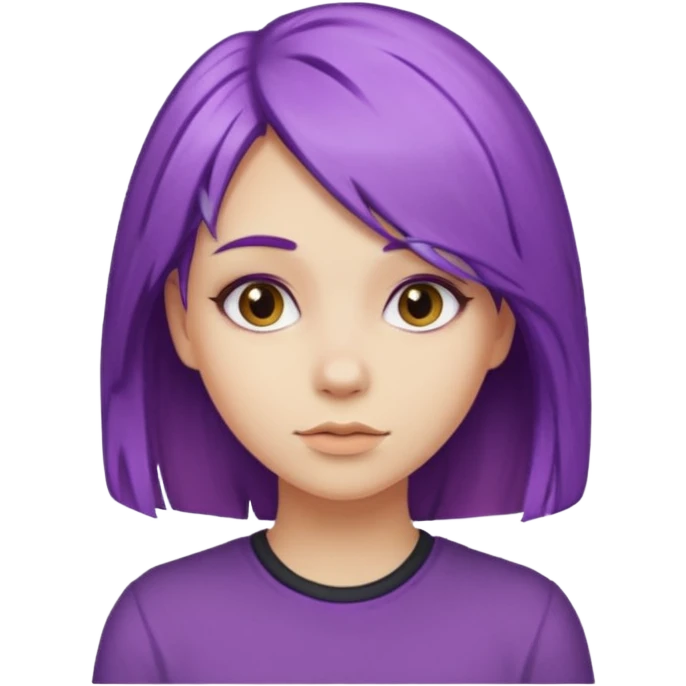Purple hair with blond hair on top girl emoji