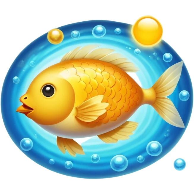 Chicken, luminous egg yolk, and bright fish floating around an ethereal open eye, whose pupil emits a golden ray toward the skin and surrounding cells. As the ray touches the body surface, layers of skin renew with warm light, revealing clarity, expanded vision, and an aura of renewal. emoji