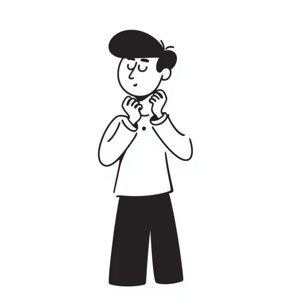 a guy holding his neck emoji