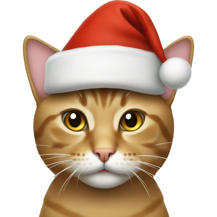 Cat wearing Christmas hat  emoji