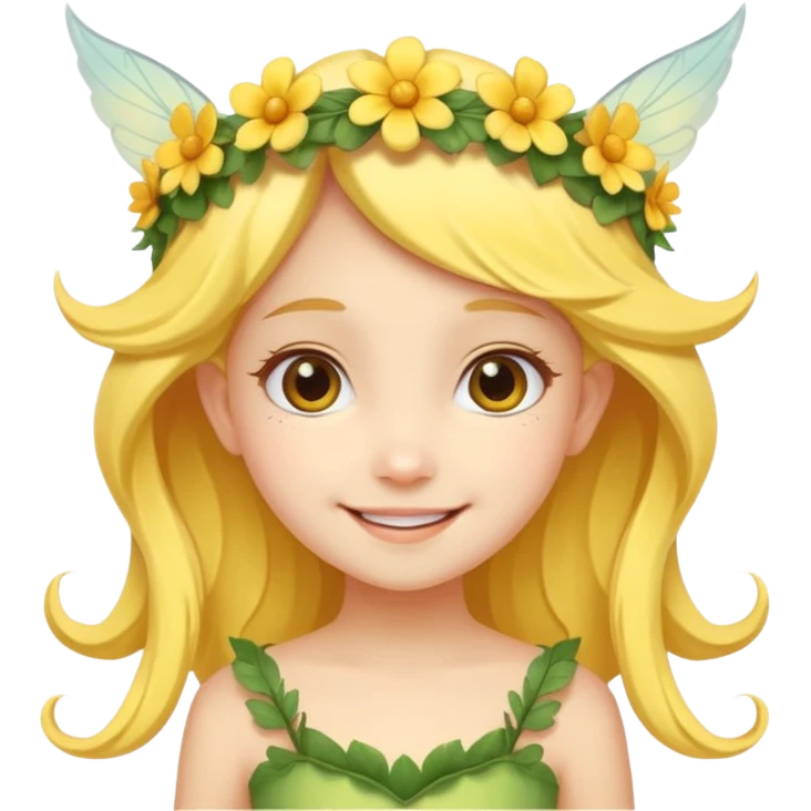 Cute Yellow skin fairy girl emoji