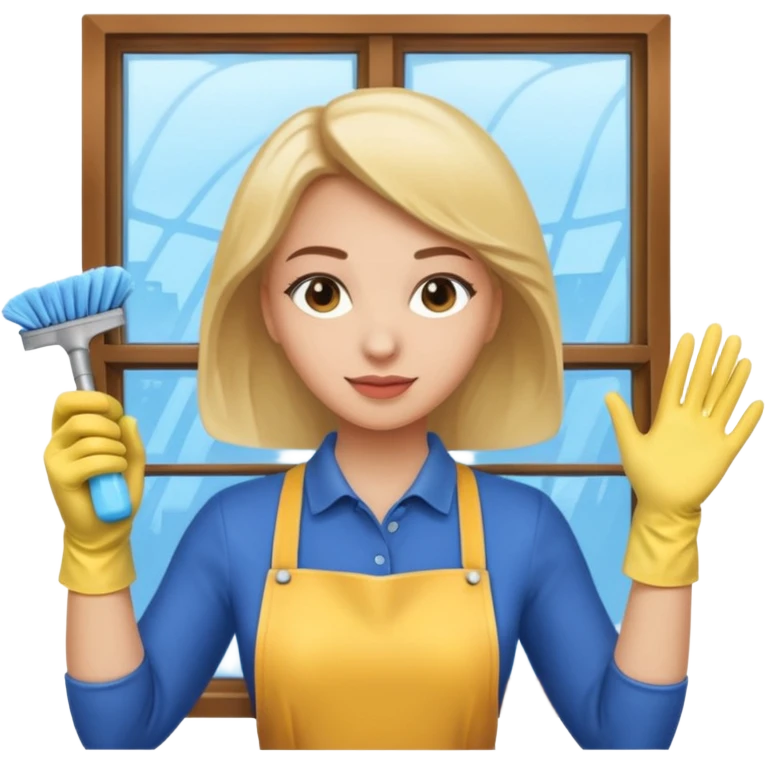 Femme nettoyant les fenêtres emoji