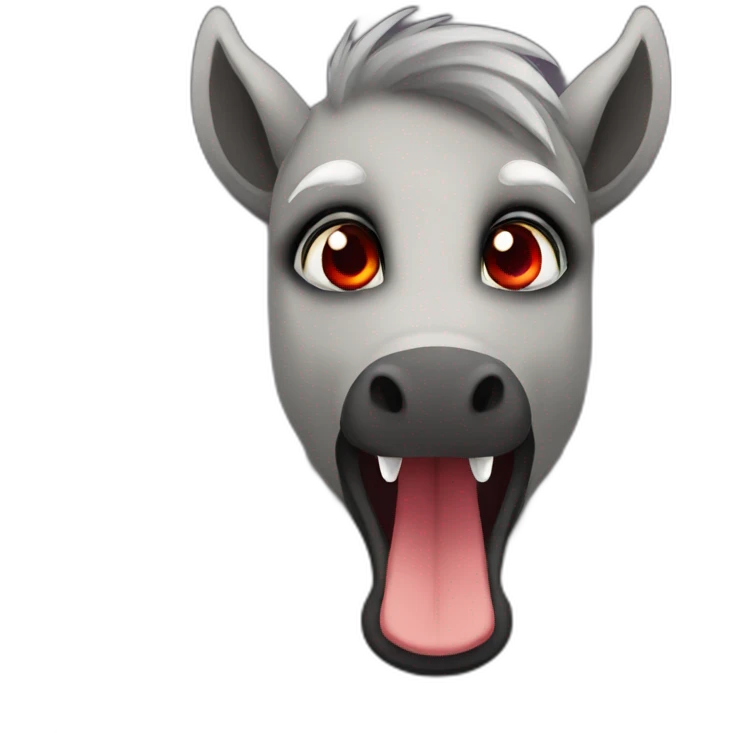 Dark poney red eyes emoji