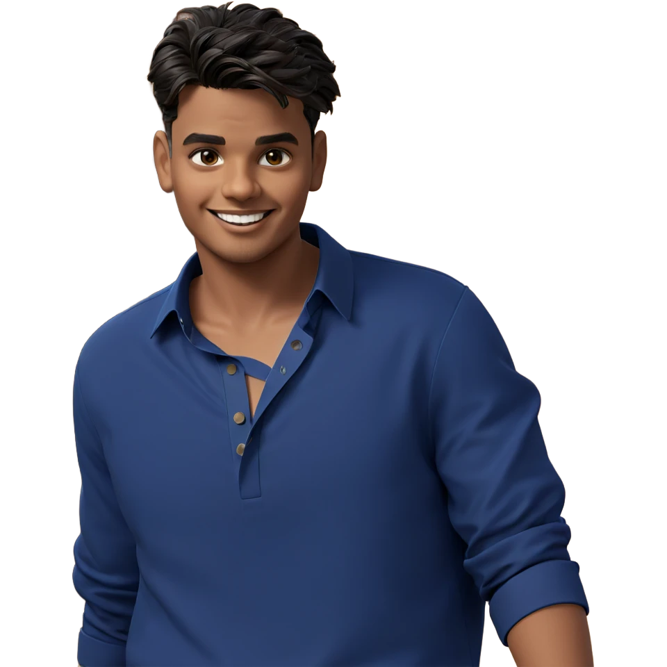 smiling boy in blue shirt emoji