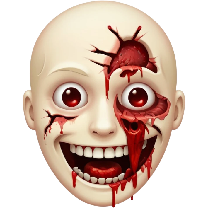 Dead inside peeling happy face away to reveal dead face emoji