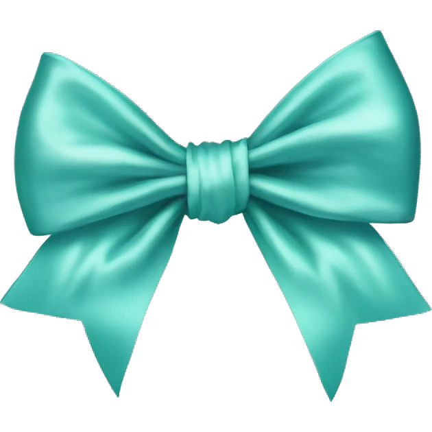 Realistic pastel teal silk bow emoji