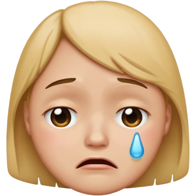 a round crying person  emoji